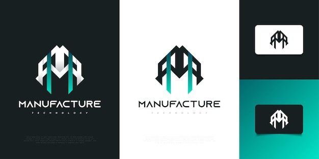 Abstract and Modern Real Estate Logo Design with Letter M and Futuristic Concept