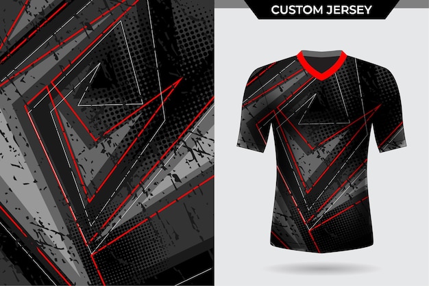 Abstract modern red and black pattern for tshirt jersey sport