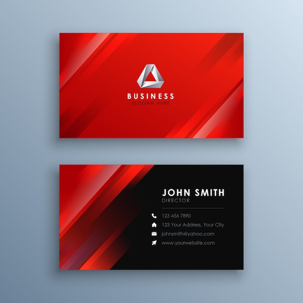 Abstract Modern Red Business Card