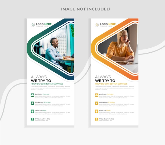 Abstract modern stylish simple corporate dl flyer rack card template creative design.