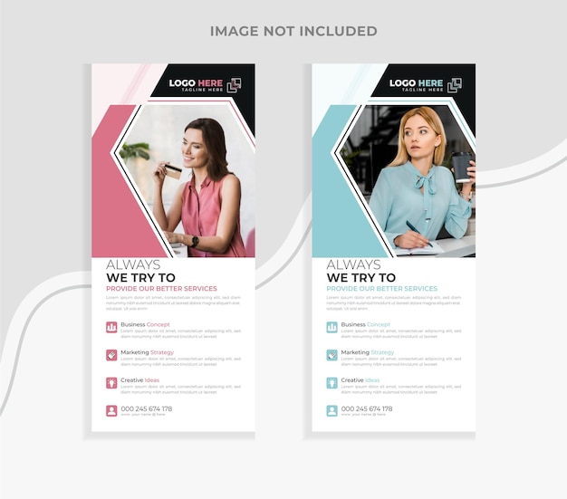 Abstract modern stylish simple corporate dl flyer rack card template creative design.