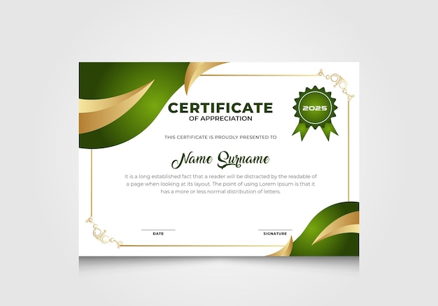 Abstract modern trendy minimal achievement appreciation certificate template