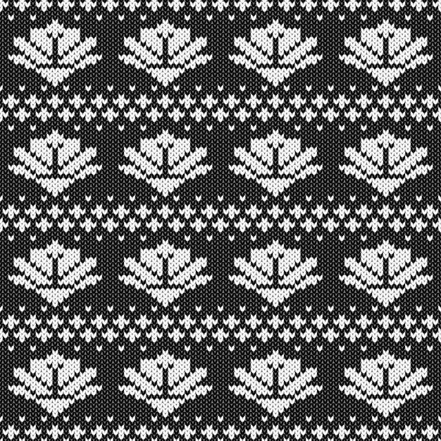 Abstract monochrome knitted seamless pattern. Knit texture sheme swatch for new year card, christmas invitation, holiday wrapping paper, winter vacation travel and ski resort advertising etc.