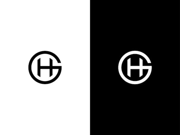 Abstract monogram G with H concept logo icon vector template