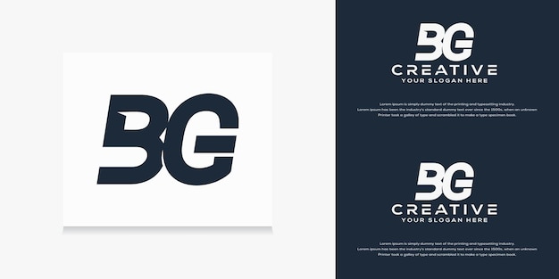 abstract monogram initial b g  logo template