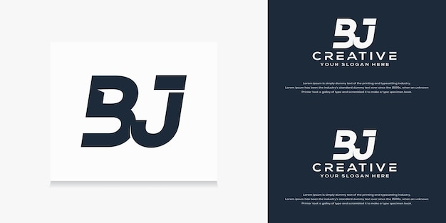 abstract monogram initial b j  logo template