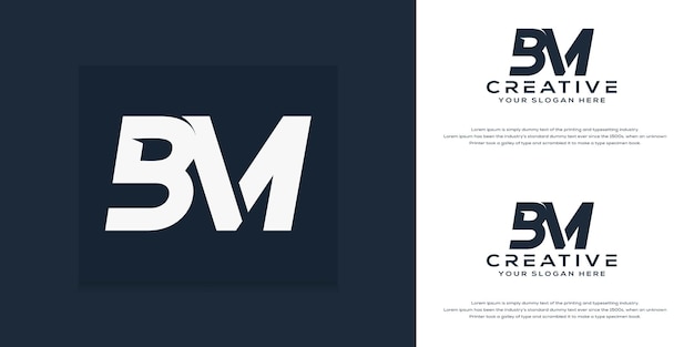 abstract monogram initial b m  logo template