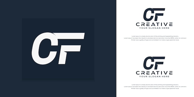 abstract monogram initial c f  logo template