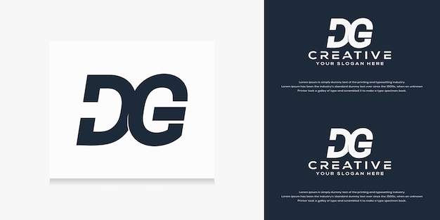 abstract monogram initial d g  logo template