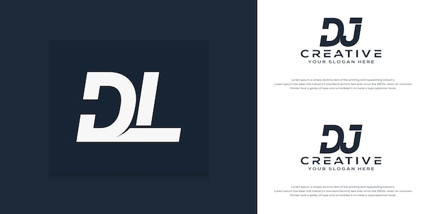 abstract monogram initial d l  logo template