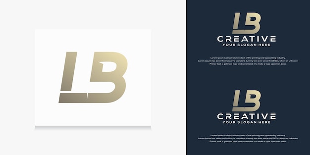 abstract monogram initial l b letter logo template