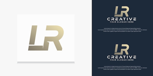 abstract monogram initial l r letter logo template