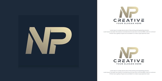 abstract monogram initial n p letter logo template