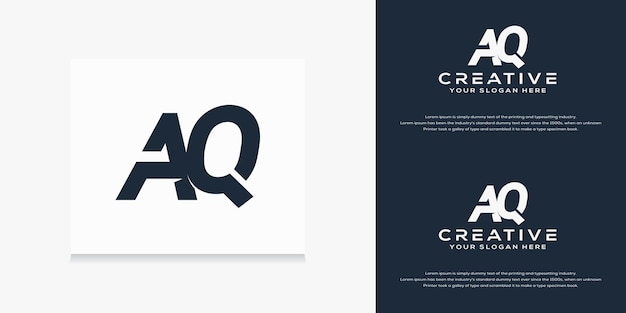 abstract monogram initial a q  logo template