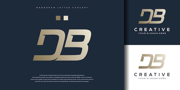 Abstract monogram letter D B logo template