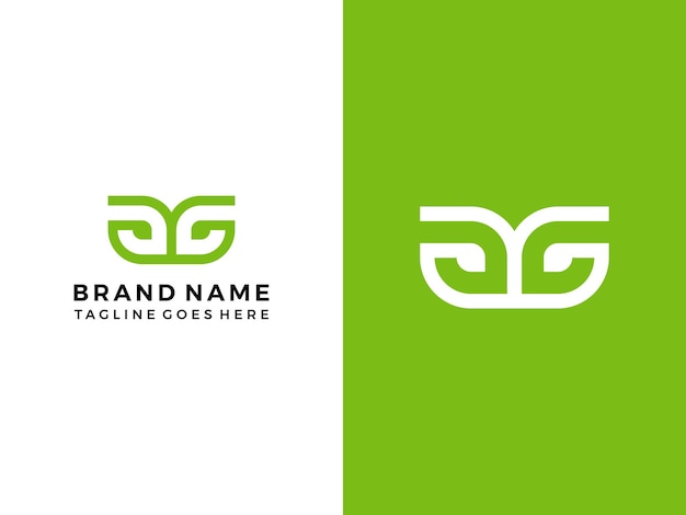 Abstract monogram letter A and G green logo vector template