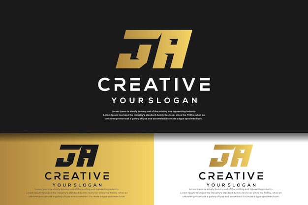 abstract monogram letter ja logo template