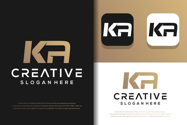 Abstract monogram letter K A logo design