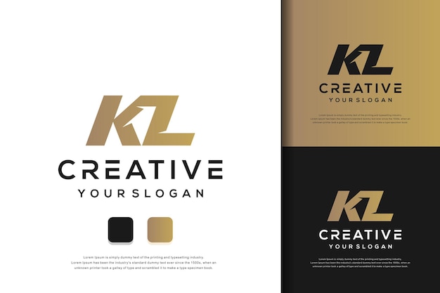 abstract monogram letter kl logo template