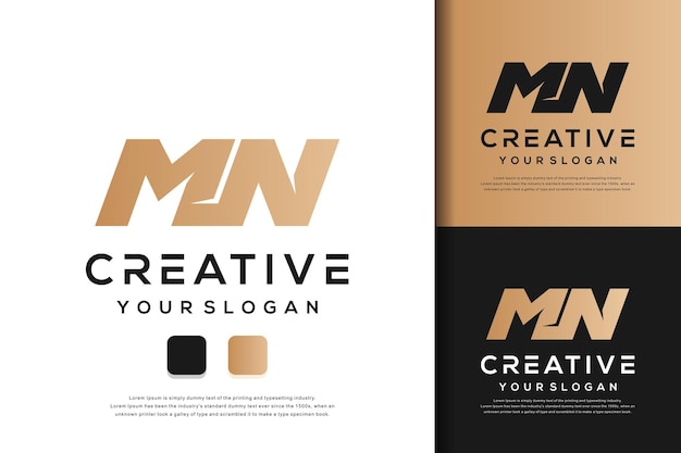 abstract monogram letter mn logo template