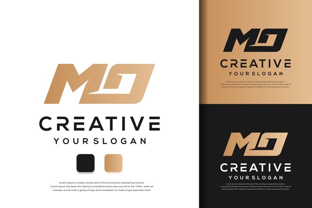 abstract monogram letter mo logo template