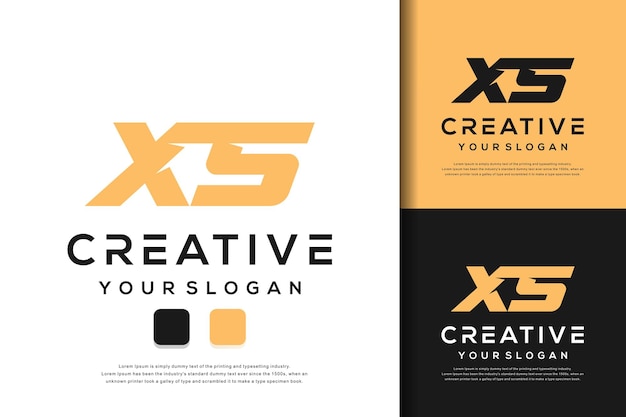 abstract monogram letter xs logo design