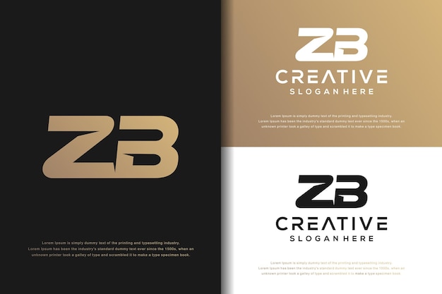 Abstract monogram letter Z B logo design