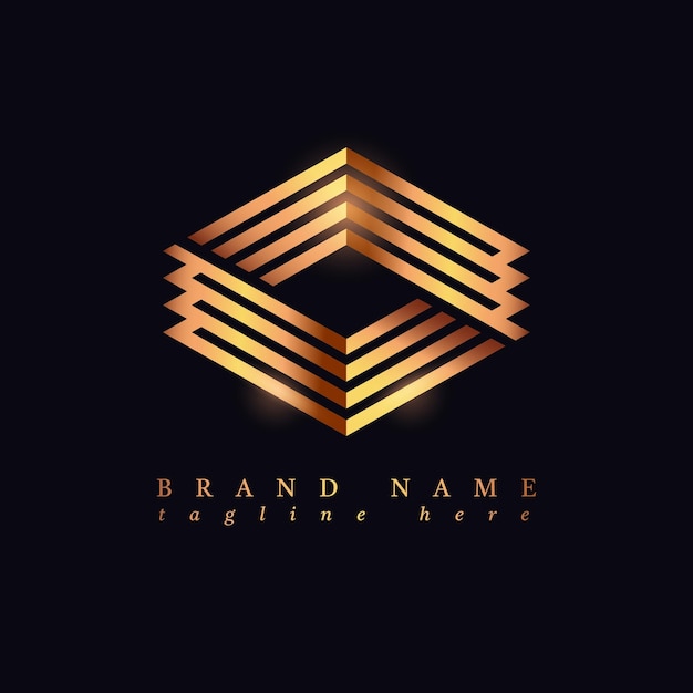 Abstract monogram logo in gold