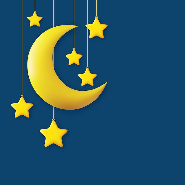 Abstract moon or crescent with stars