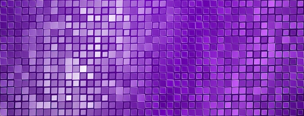 Abstract mosaic background of shiny mirrored square tiles in purple colors