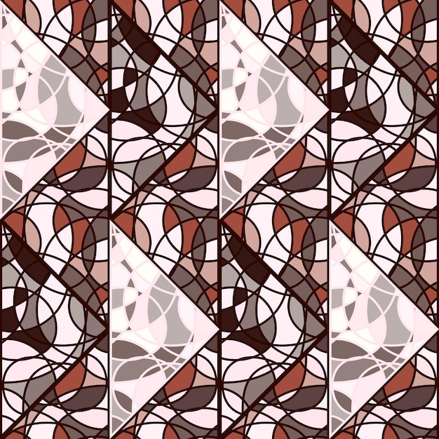 Abstract mosaic of lines seamless pattern Decorative symmetrical endless ornament