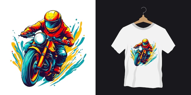 Abstract Motorcycle riding tshirt design