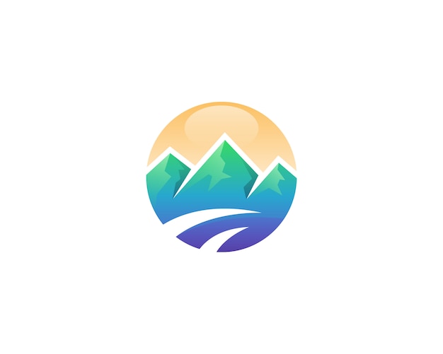 Abstract mountain circle logo