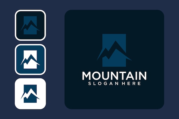 abstract mountain logo design