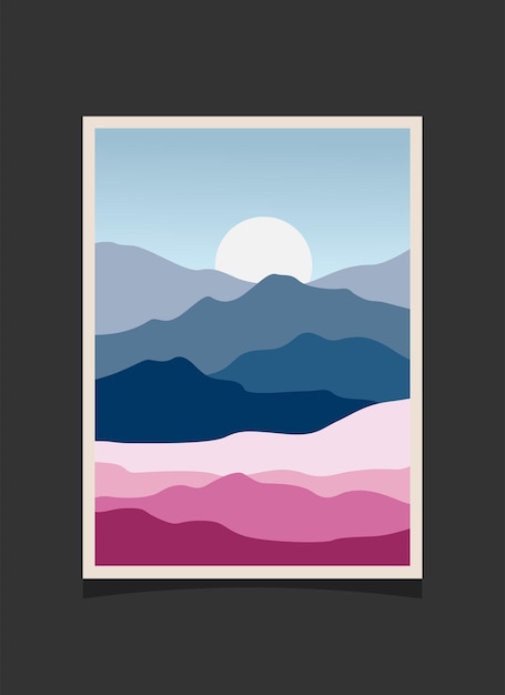 Abstract mountain painting Abstract background Premium Vector