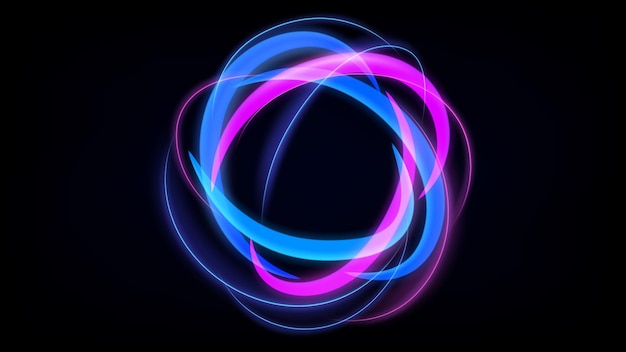 Abstract Multicolor Ring Line of Light Background. Widescreen Illustration