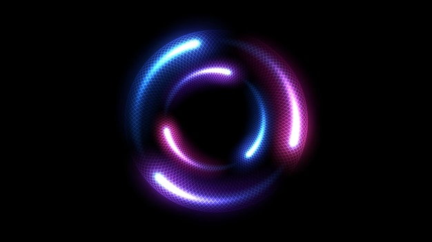 Abstract Multicolor Ring Line of Light Background. Widescreen Vector Illustration