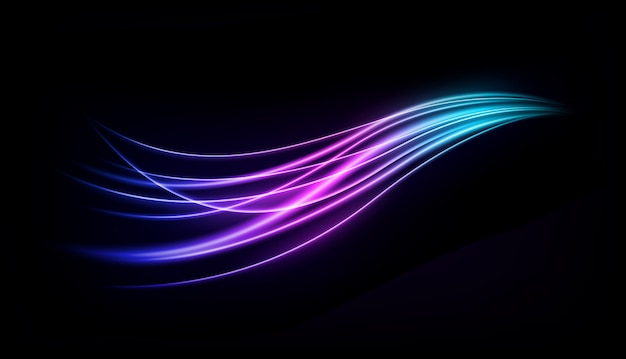 Abstract Multicolor Wavy Line of Light