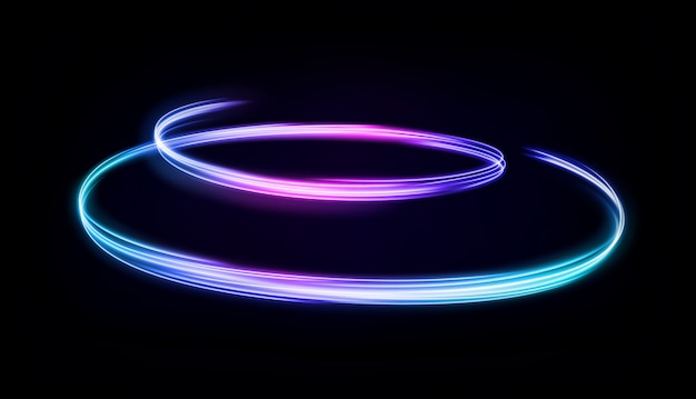 Abstract Multicolor Wavy Line of Light