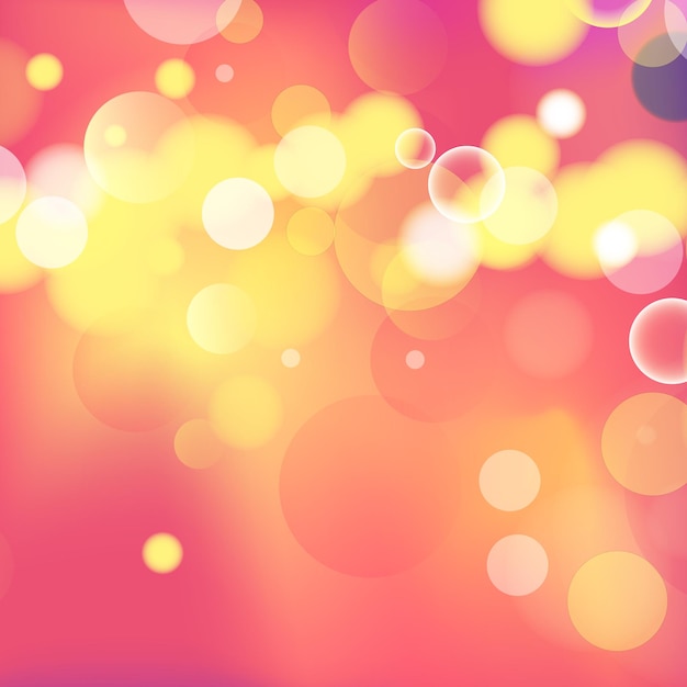 Abstract multicolored blurred bokeh on red background Vector