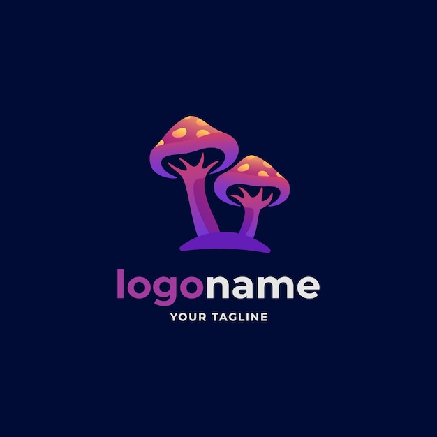 abstract mushroom logo gradient style for food agriculture organic  