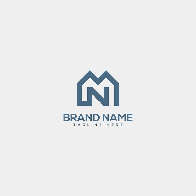 Abstract N letter logo design Construction real estate building property for vector elegant