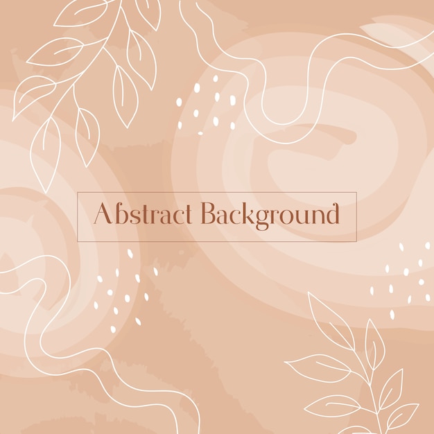 Abstract natural shape Background;  Earth tone doodle watercolor background.