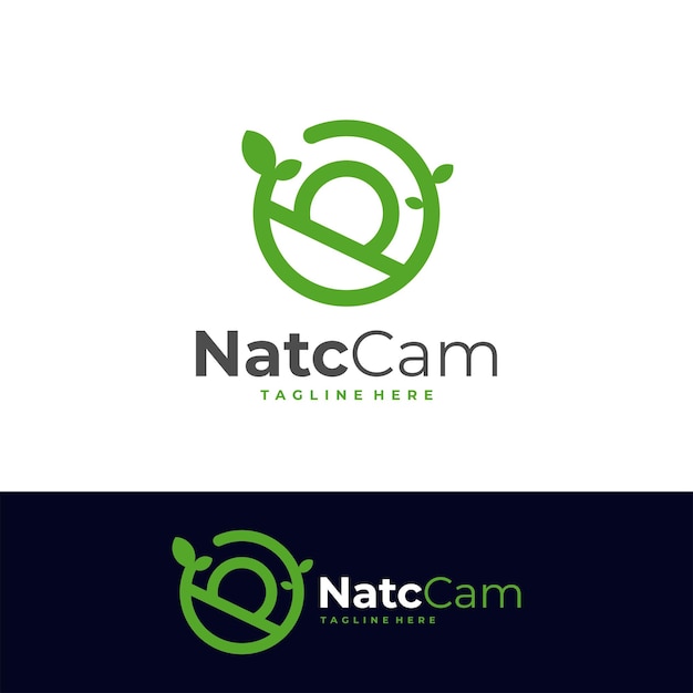 abstract nature camera logo in modern style