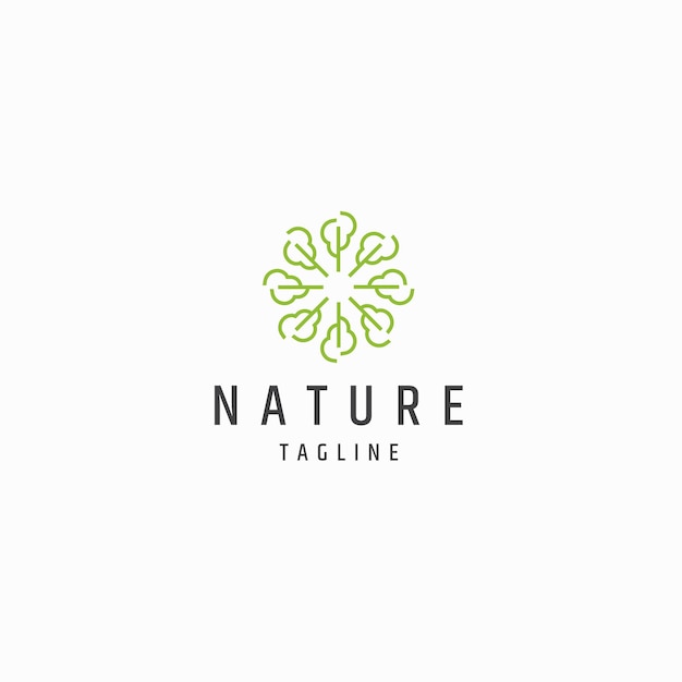 Abstract nature tree leaf logo icon design template flat vector