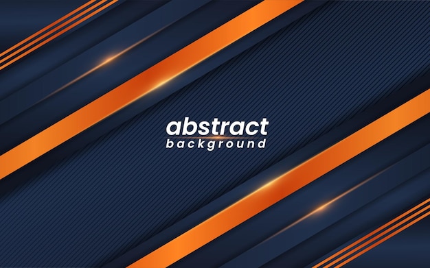 Abstract navy background with shiny orange gradient