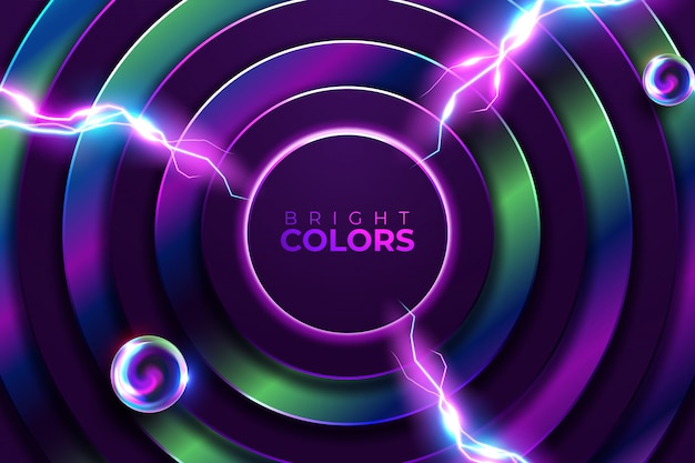 Abstract neon background. Shine round frame with light circles light effect.