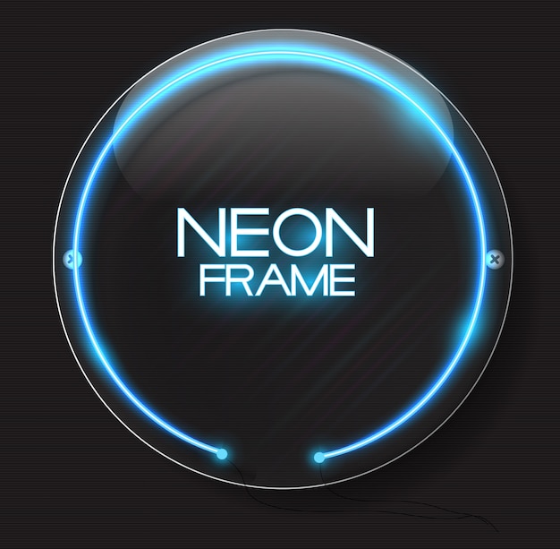 Abstract Neon Frame  on Dark  background