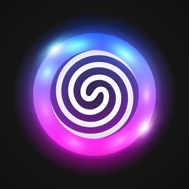 Abstract Neon Hypnotic Round Icon