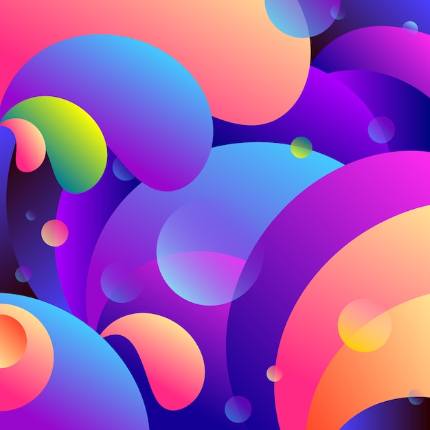 Abstract neon liquid and fluid gradient background.